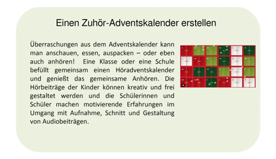 Kurzanleitung zur Erstellung eines Zuhör-Adventskalenders
